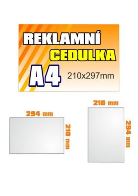 Cedulka PVC 5mm A4